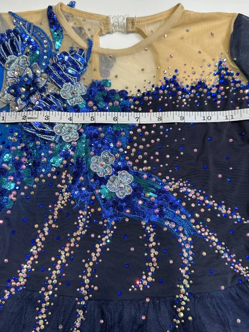 Navy Blue Crystal Figure Skating Dress Girls 12